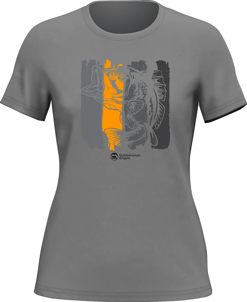 Load image into Gallery viewer, Fishing Grunge Bars T-Shirt for Women