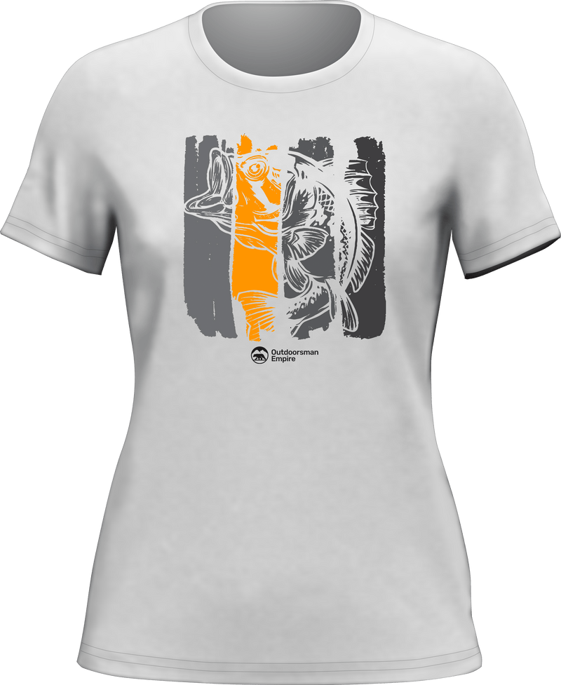 Load image into Gallery viewer, Fishing Grunge Bars T-Shirt for Women