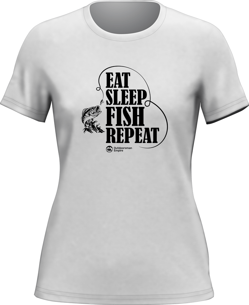 Load image into Gallery viewer, Eat Sleep Fish Repeat T-Shirt for Women