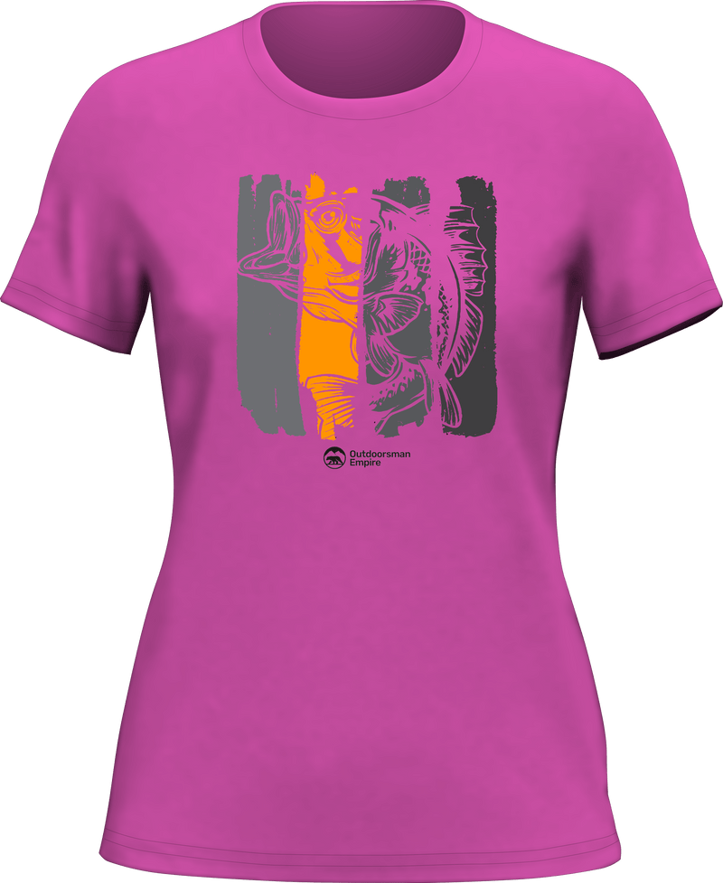 Load image into Gallery viewer, Fishing Grunge Bars T-Shirt for Women