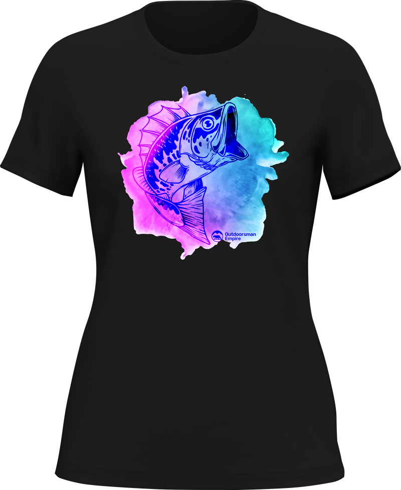 Load image into Gallery viewer, Watercolor Fishing T-Shirt for Women