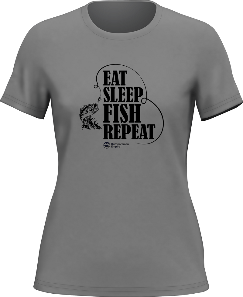 Load image into Gallery viewer, Eat Sleep Fish Repeat T-Shirt for Women