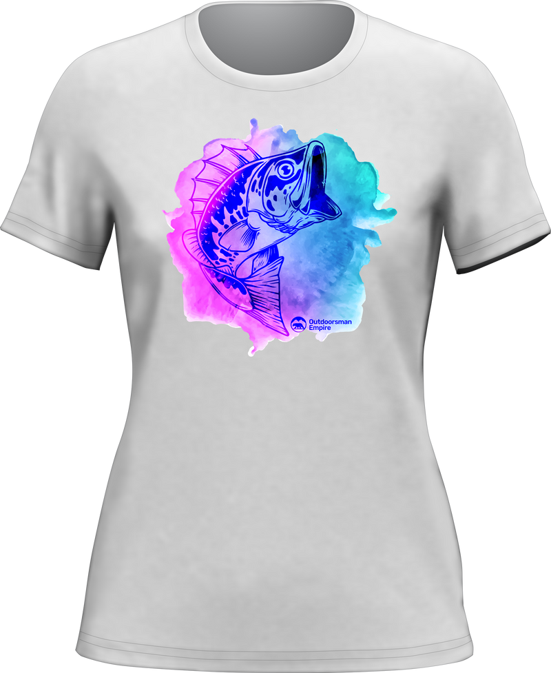 Load image into Gallery viewer, Watercolor Fishing T-Shirt for Women