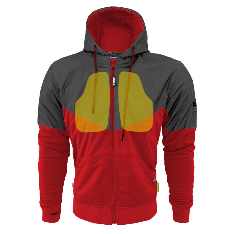 Load image into Gallery viewer, Ultra Reflective Hoodie Red Nebula with Pads