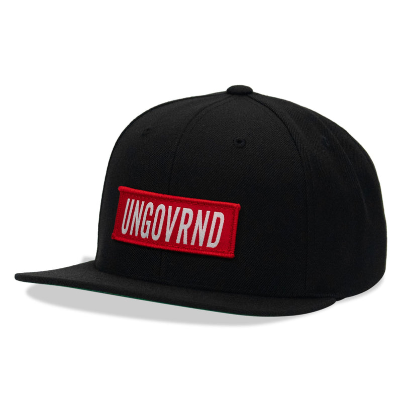 Load image into Gallery viewer, Ungovrnd Red Patch Flatbill SnapBack Hat