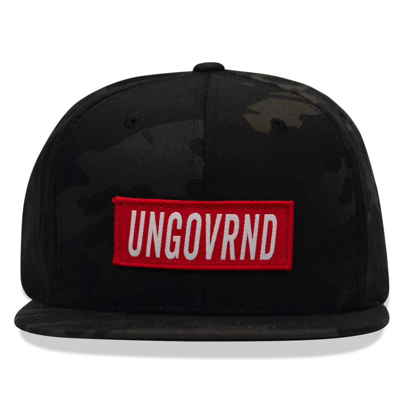 Load image into Gallery viewer, Ungovrnd Red Patch Flatbill SnapBack Hat