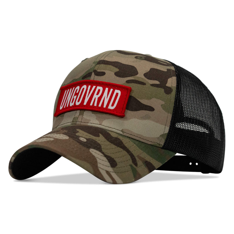 Load image into Gallery viewer, Ungovrnd Red Patch Snapback Hat