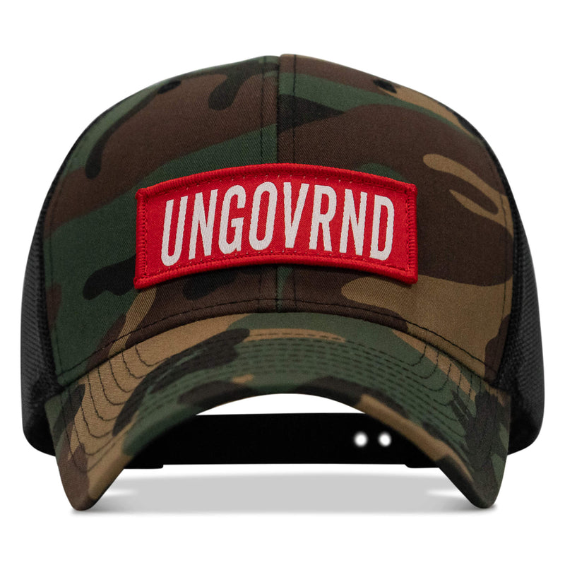 Load image into Gallery viewer, Ungovrnd Red Patch Snapback Hat
