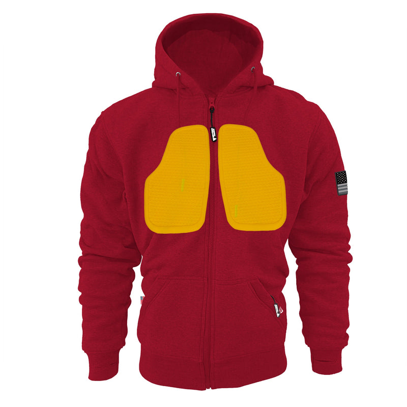 Load image into Gallery viewer, Protective Fleece Unisex Hoodie - Red Maroon