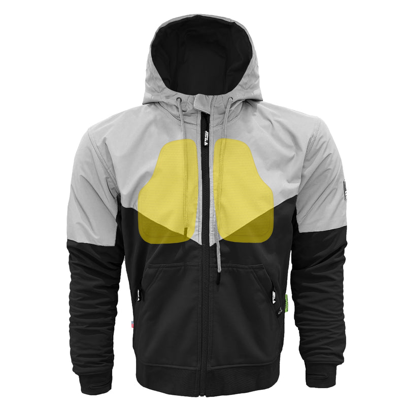 Load image into Gallery viewer, SoftShell Reflective "Alloy Eclipse" Hoodie - Black and Silver