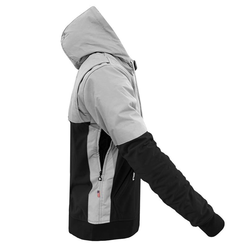 Load image into Gallery viewer, SoftShell Reflective "Alloy Eclipse" Hoodie - Black and Silver