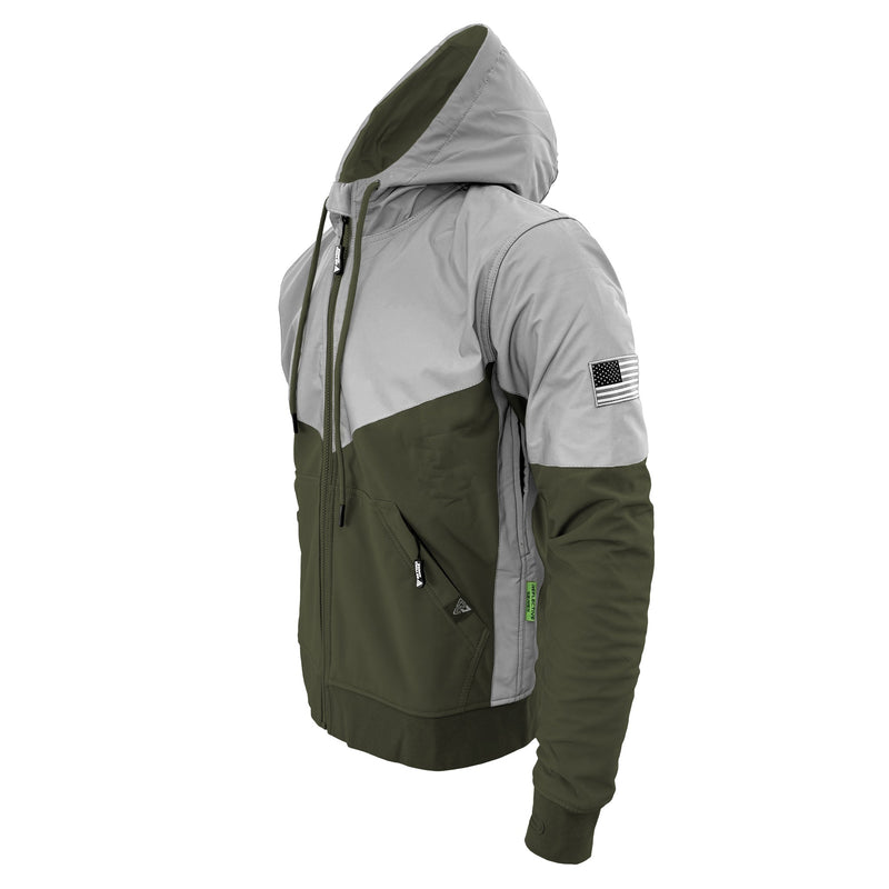Load image into Gallery viewer, SoftShell Reflective Army Green Eclipse Hoodie