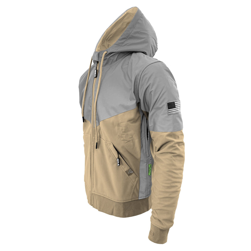 Load image into Gallery viewer, SoftShell Reflective Khaki Eclipse Hoodie