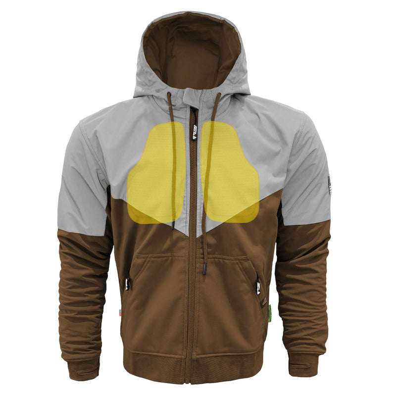 Load image into Gallery viewer, SoftShell Reflective Light Brown Eclipse Hoodie