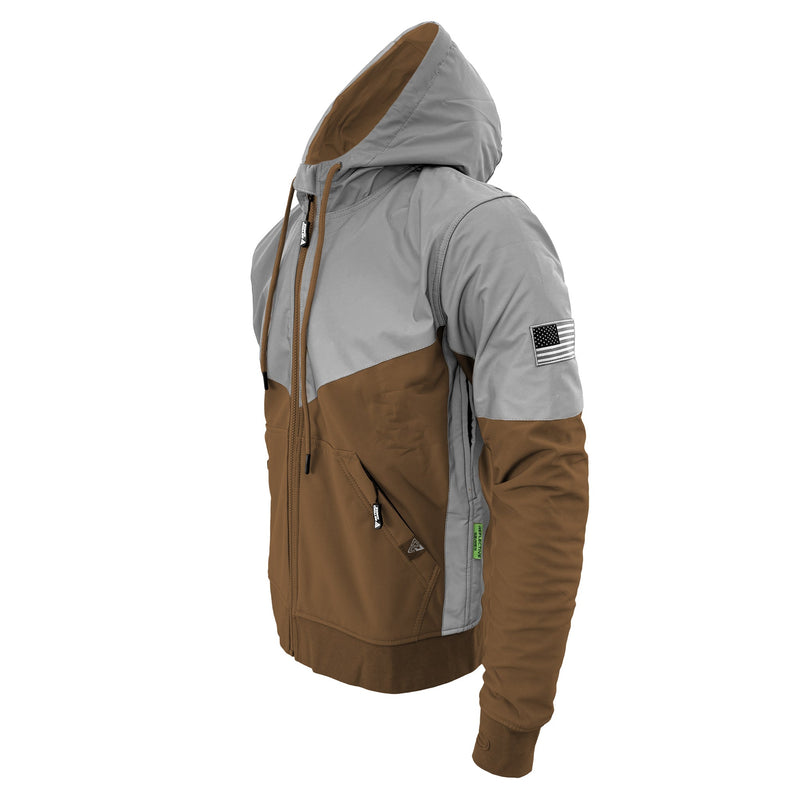 Load image into Gallery viewer, SoftShell Reflective Light Brown Eclipse Hoodie