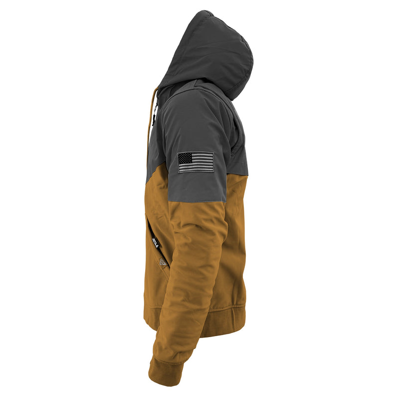 Load image into Gallery viewer, SoftShell Reflective Mustard Nebula Hoodie - with Pads