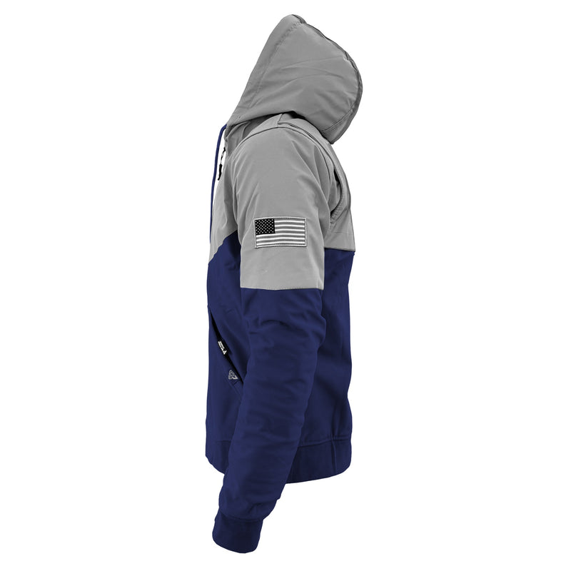 Load image into Gallery viewer, SoftShell Reflective Navy Blue Eclipse Hoodie