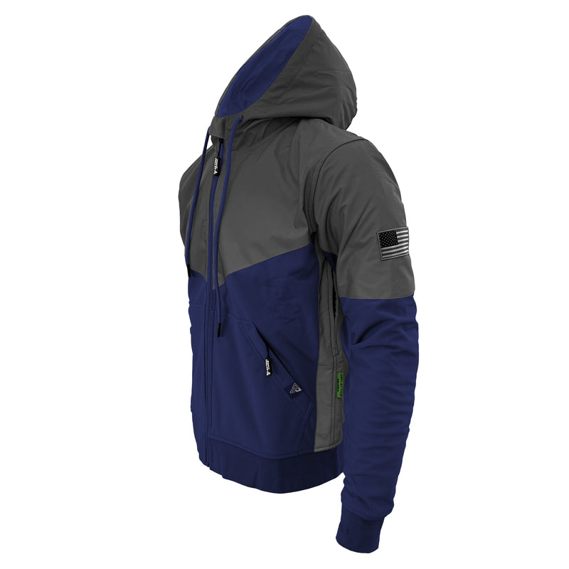 Load image into Gallery viewer, SoftShell Reflective Navy Blue Nebula Hoodie