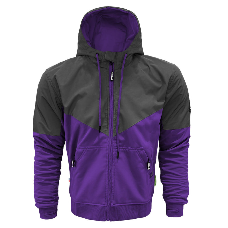 Load image into Gallery viewer, SoftShell Reflective Purple Nebula Hoodie - with Pads