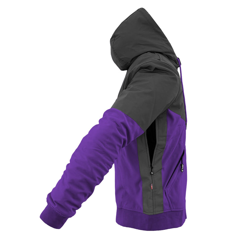 Load image into Gallery viewer, SoftShell Reflective Purple Nebula Hoodie - with Pads