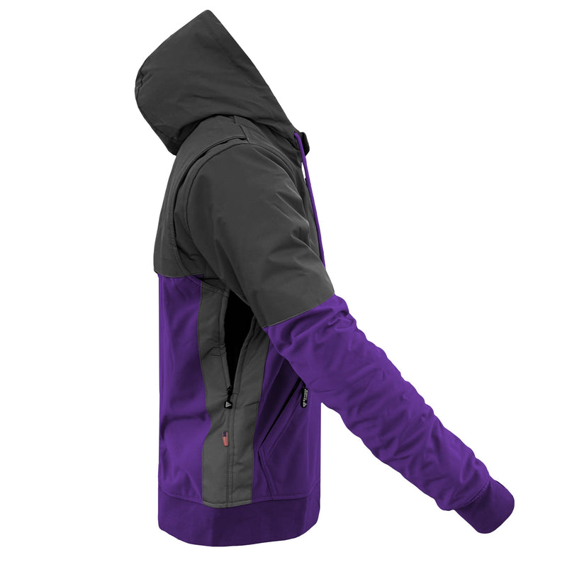 Load image into Gallery viewer, SoftShell Reflective Purple Nebula Hoodie - with Pads