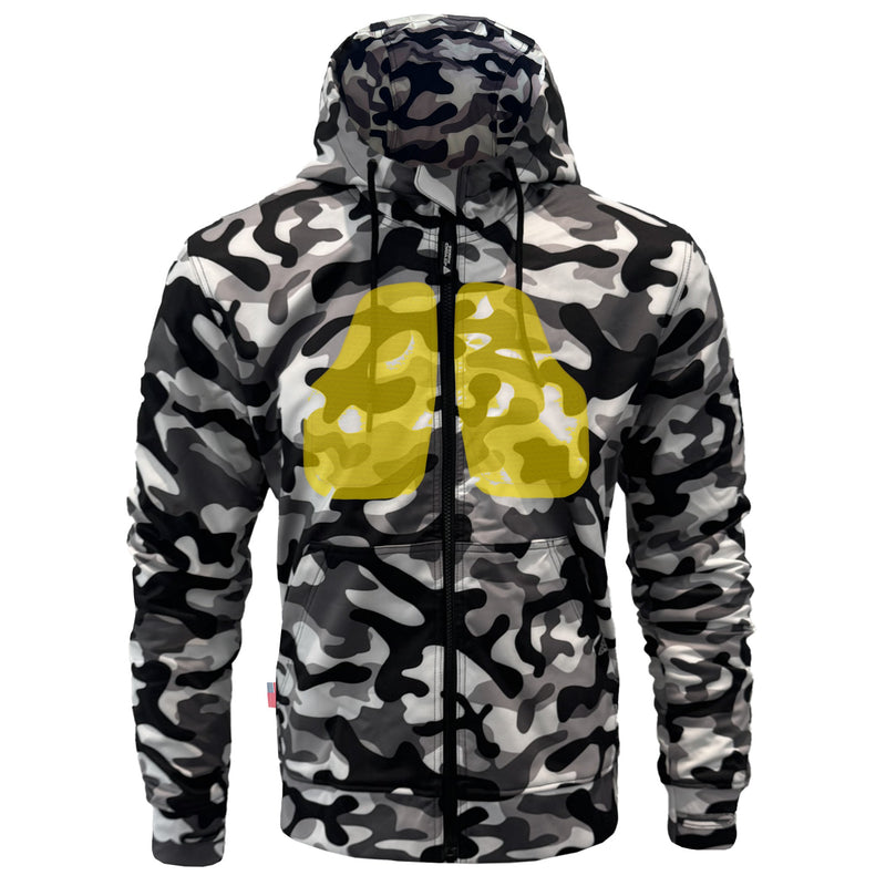Load image into Gallery viewer, Protective SoftShell Unisex Camouflage Hoodie - "Snow Fox"