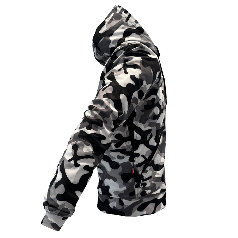 Load image into Gallery viewer, Protective SoftShell Unisex Camouflage Hoodie - "Snow Fox"