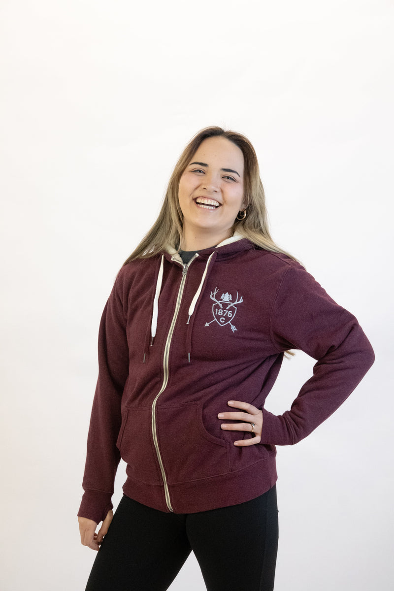 Load image into Gallery viewer, 1876 | Trophy Zip Hoodie - Burgundy