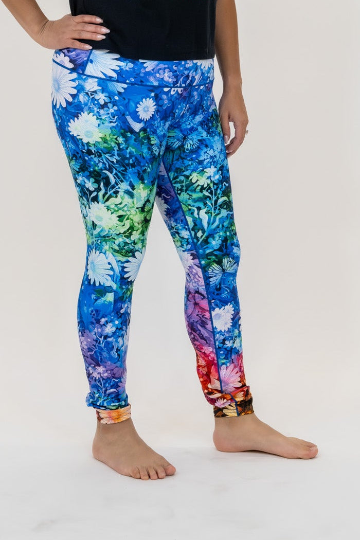 Load image into Gallery viewer, Floral Burst Tie Dye Yoga Pants