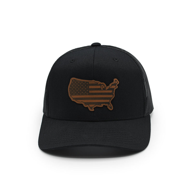 Load image into Gallery viewer, USA Country Flag Leather Patch Hat