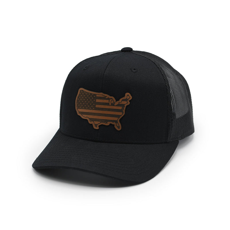 Load image into Gallery viewer, USA Country Flag Leather Patch Hat