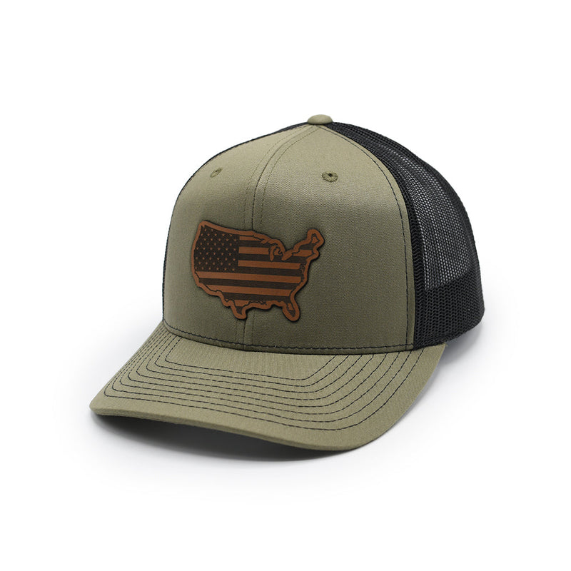 Load image into Gallery viewer, USA Country Flag Leather Patch Hat