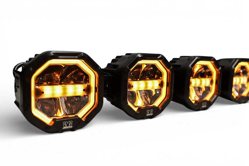 Load image into Gallery viewer, 8 Light U-Con Interlocking Off Road LED Pod With Amber or White DRL Running Light