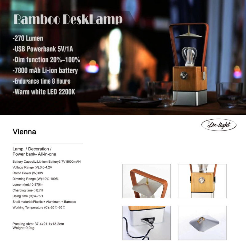 Load image into Gallery viewer, TRU De-LIGHT VIENNA Dimmable Desk Lamp - Lamp / Power Bank / Decoration All-In-One