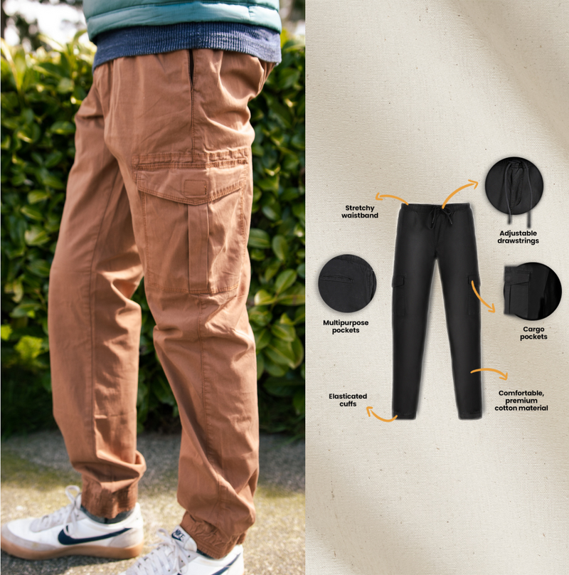 Load image into Gallery viewer, Cargo Stretch Jogger Pants