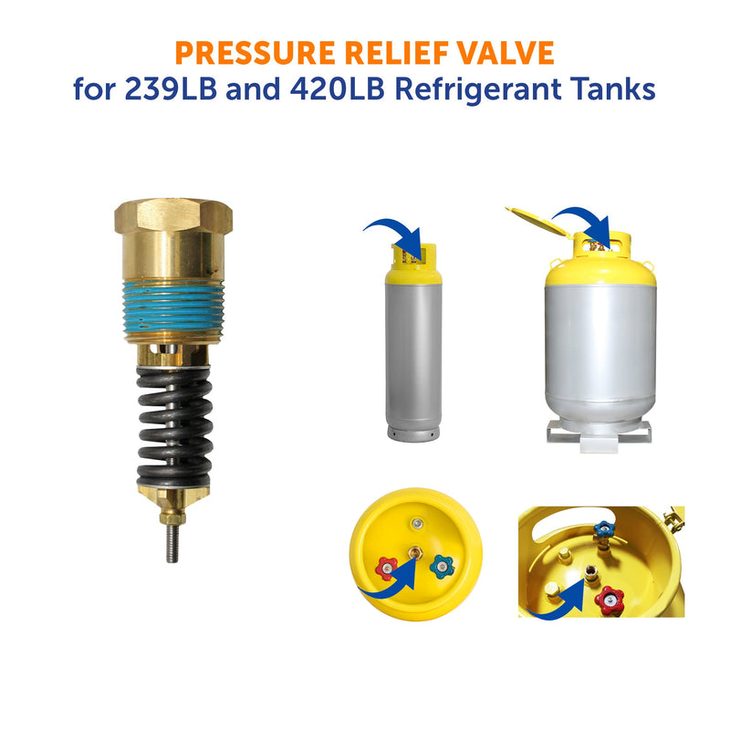 Load image into Gallery viewer, Flame King Pressure Relief Valve for 239LB and 420LB Refrigerant Recovery Tanks with 400 PSI 3/4″ MPT Fitting