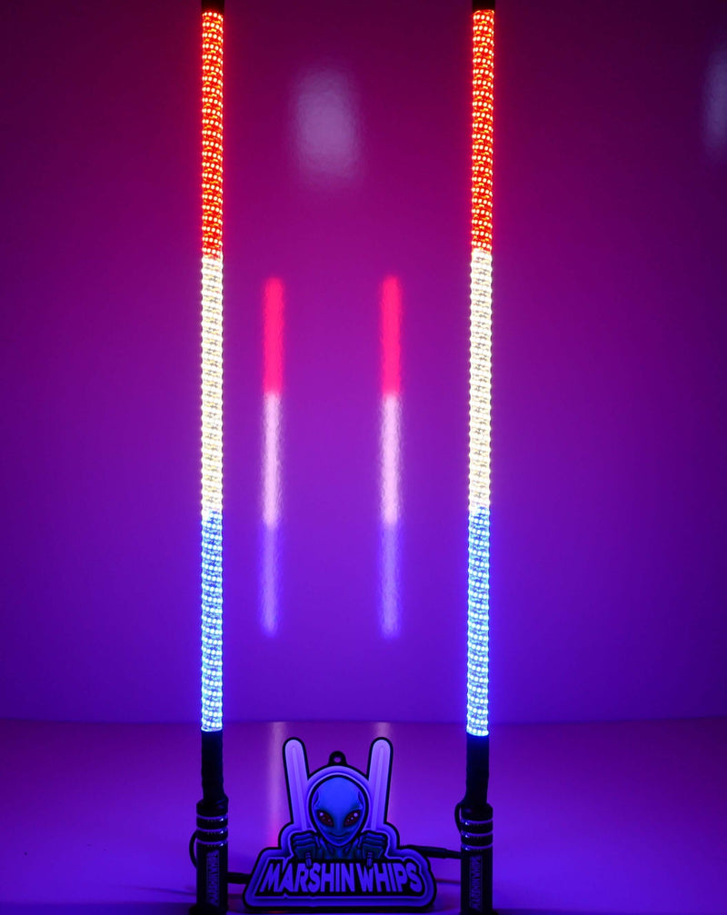 Load image into Gallery viewer, V2 Black Out LED Whip Set: The Ultimate Stealth