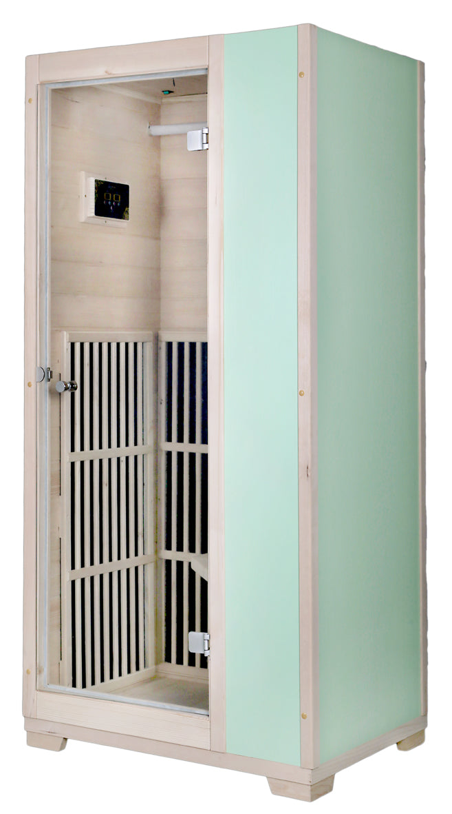 Load image into Gallery viewer, Blisspod | Vienna | Far Infrared Sauna | Canadian Hemlock Very Low EMF | 72.8"H x 35.4"W x 25.6"D | 1 Person