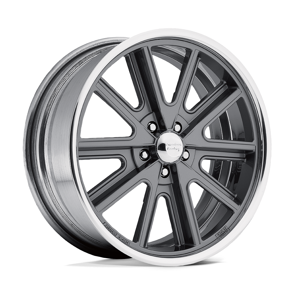 American Racing Vintage Two Piece Mag Gray Center Polished Barrel