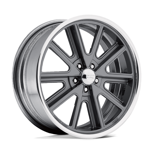 American Racing Vintage Two Piece Mag Gray Center Polished Barrel
