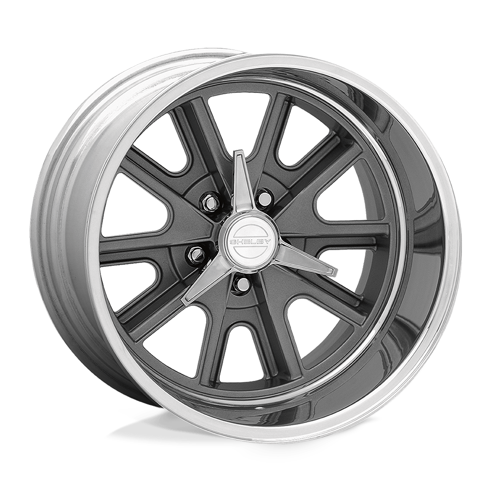 American Racing Vintage Vn427 Shelby Cobra Two Piece Mag Gray Center Polished Barrel
