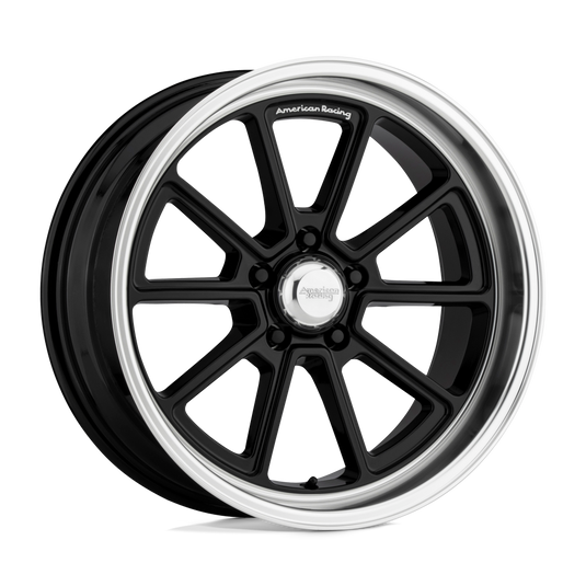 American Racing Vintage Vn510 Draft Gloss Black Diamond Cut Lip