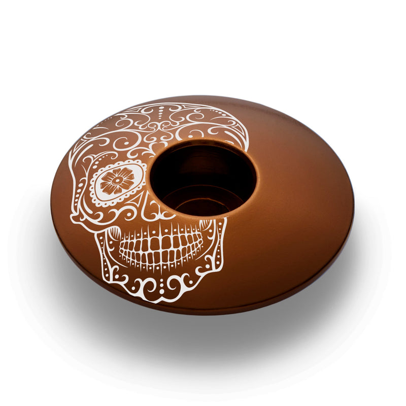 Load image into Gallery viewer, Vía de Muertos Sugar Skull Bicycle Headset Cap