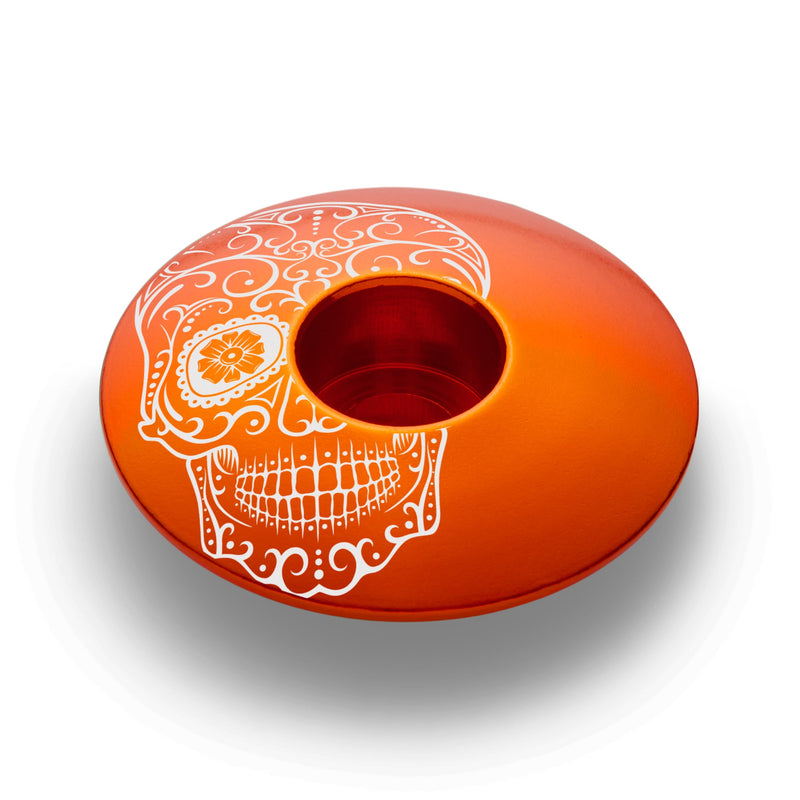 Load image into Gallery viewer, Vía de Muertos Sugar Skull Bicycle Headset Cap