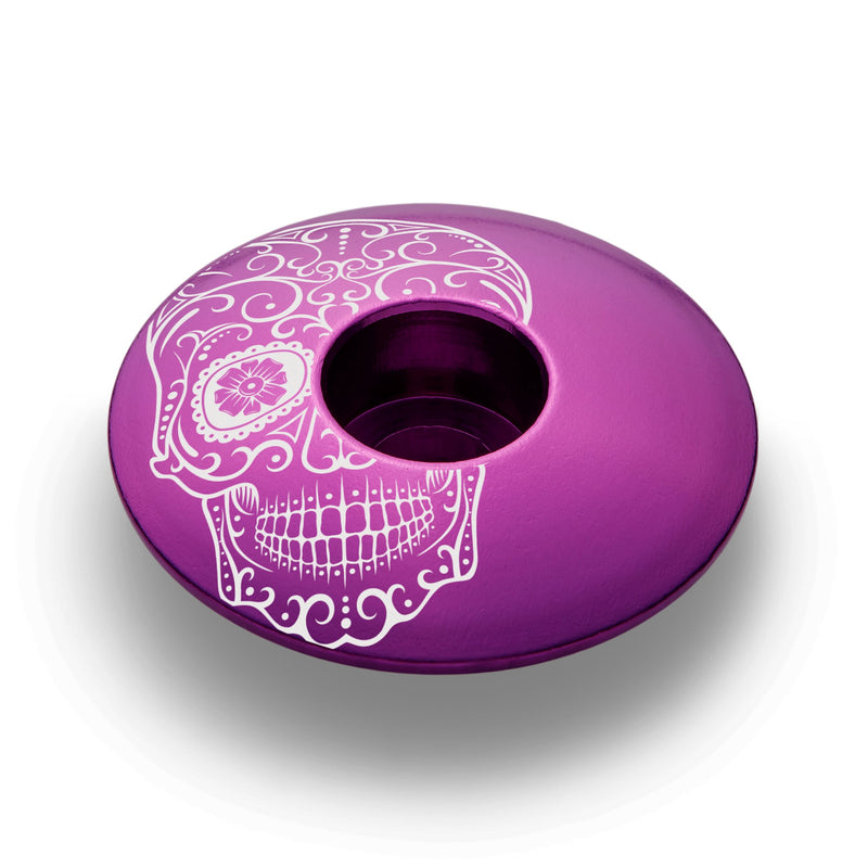 Load image into Gallery viewer, Vía de Muertos Sugar Skull Bicycle Headset Cap