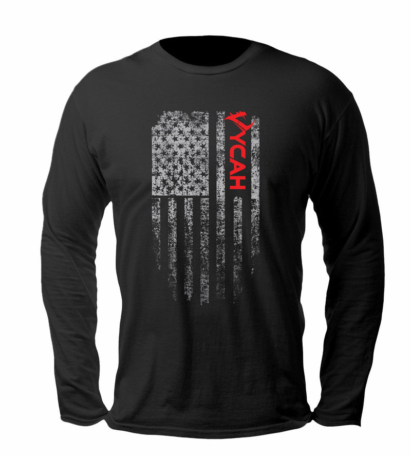Load image into Gallery viewer, Vycah Vintage Flag Long Sleeve - Black