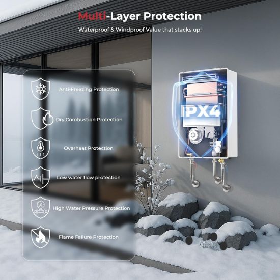 Load image into Gallery viewer, Camplux Whole Home Outdoor Tankless Hot Water Heater 6.86 GPM for 3-4 Persons Whole House | White