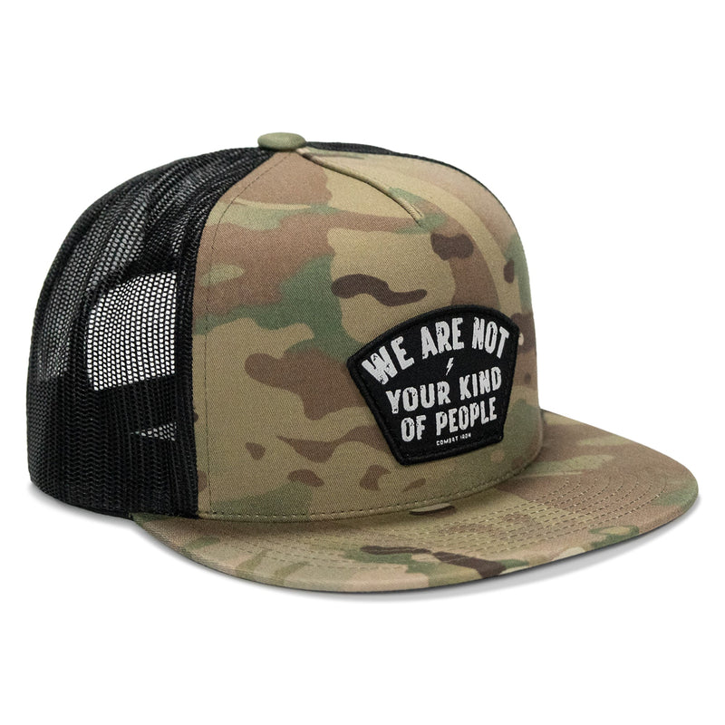 Load image into Gallery viewer, We Are Not Your Kind Of People Patch Flatbill Snapback Hat