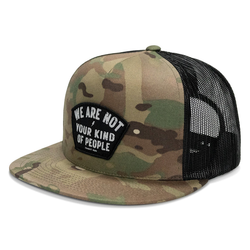 Load image into Gallery viewer, We Are Not Your Kind Of People Patch Flatbill Snapback Hat