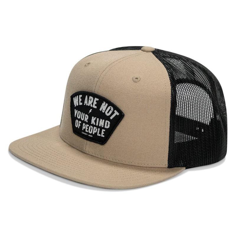 Load image into Gallery viewer, We Are Not Your Kind Of People Patch Flatbill Snapback Hat
